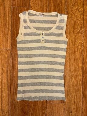 Y2K grunge striped henley tank